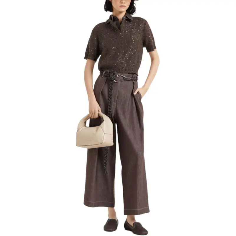 Brunello Cucinelli Pleated Wide Leg Pants-1
