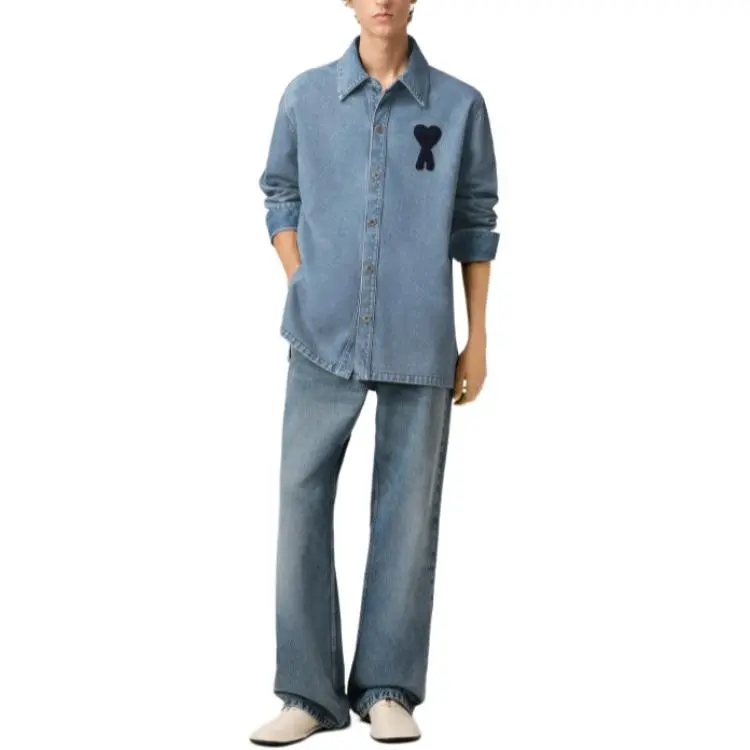 AMIPARIS Paris Ami De Coeur Denim Overshirt-3