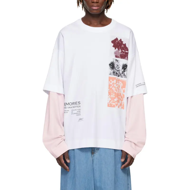 DRIES VAN NOTEN Hemmings Printed Double Sleeved T Shirt-3