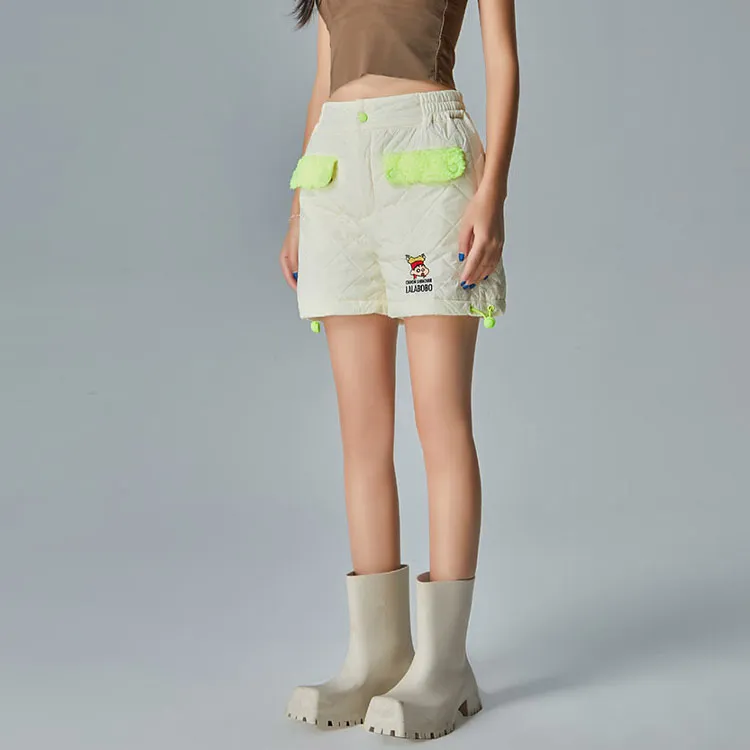 LALABOBO Casual Shorts Women's Beige-3