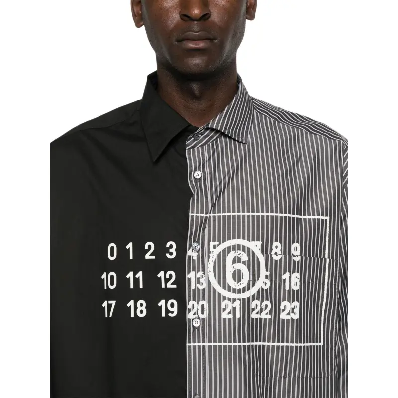 MM6 Maison Margiela Asymmetric Striped Shirt-4