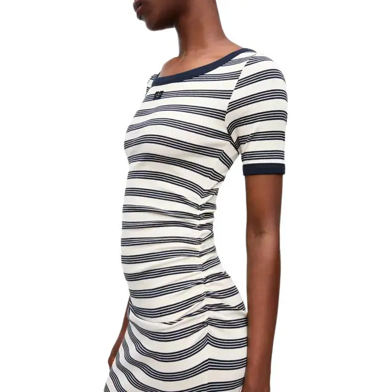 GANNI Striped Maxi T Shirt Dress-4