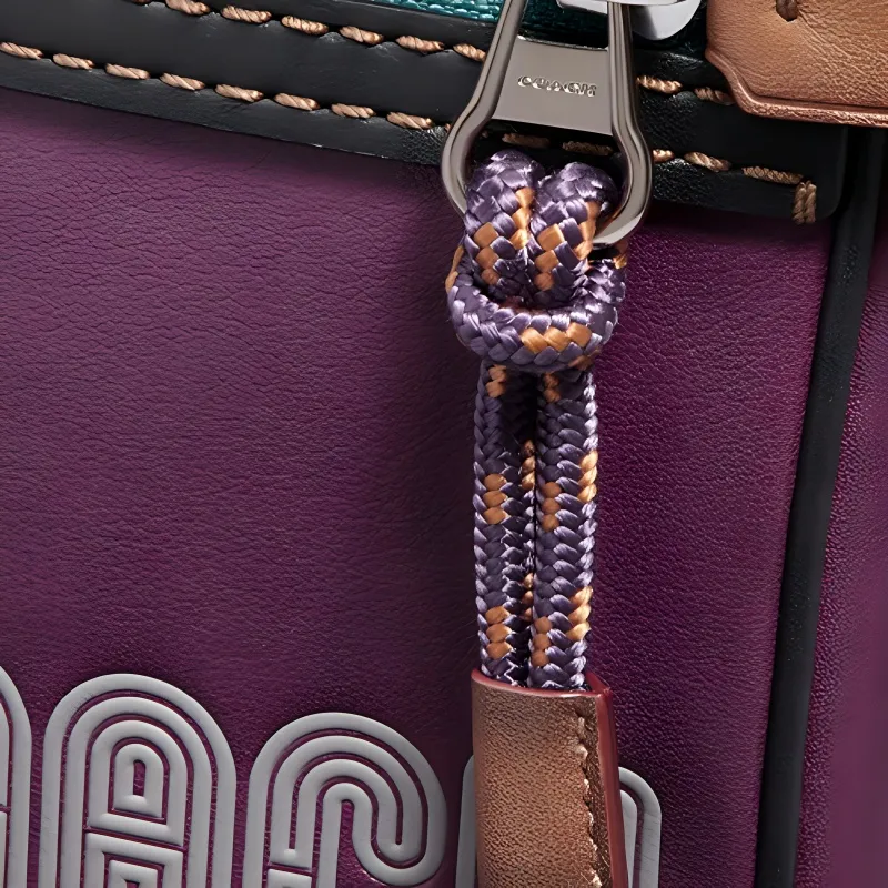 COACH Dylan Leather Crossbody Bag Mini Unisex Eggplant Purple Color-4
