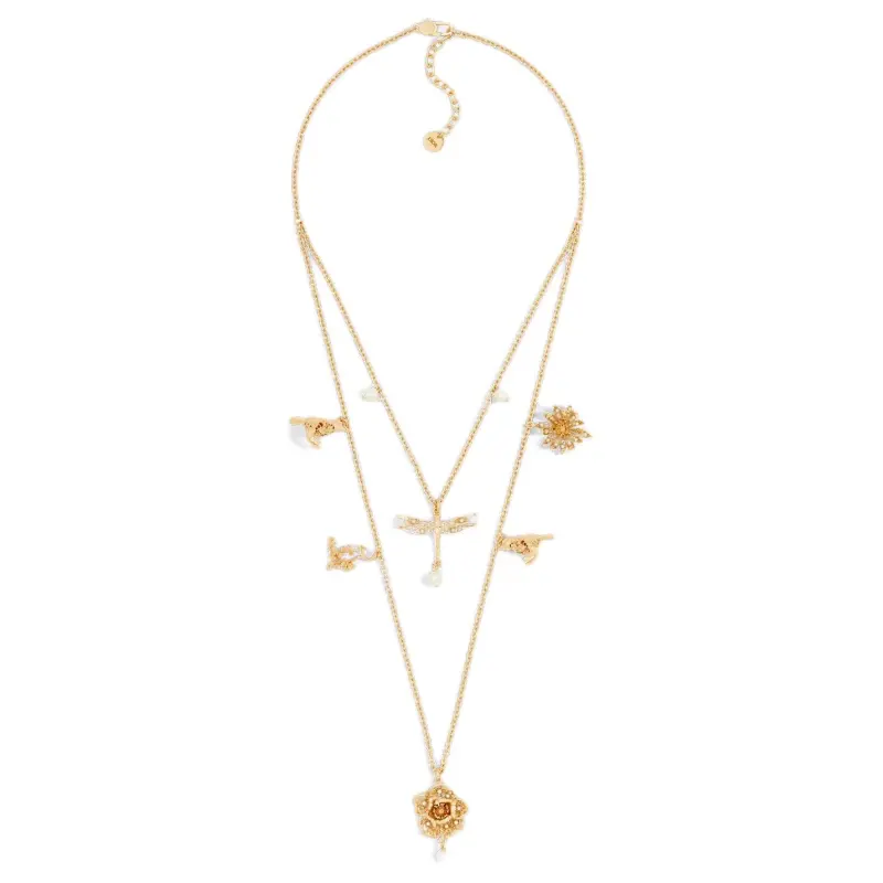 DIOR Resin, Metal Necklaces Unisex Gold-1