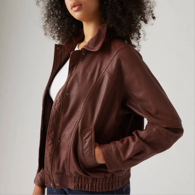 Levi’s Leather Jacket Women's Dark Brown-3