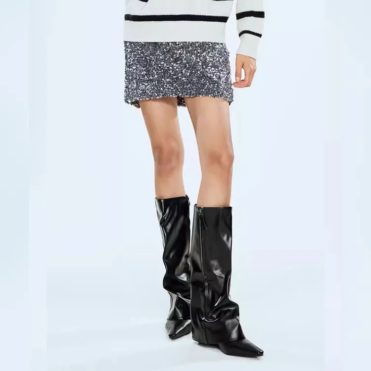 COVERINS Casual Short Skirts Women's Silver-1