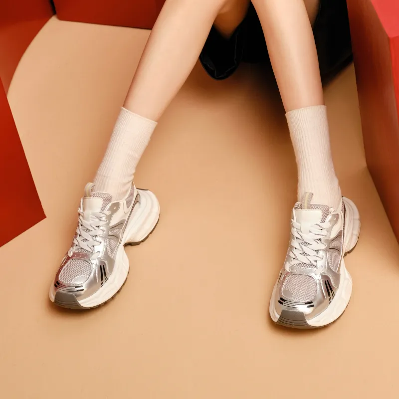 TOOMANYSHOES Vintage Party Low Top Chunky Sneakers 4cm Women's-2