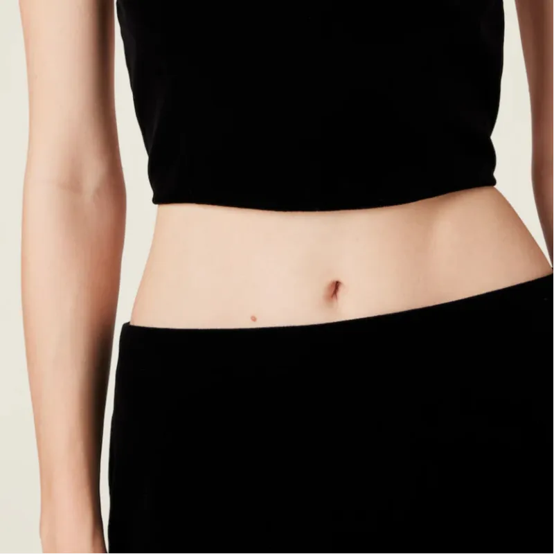 MIU MIU Stretch Velvet Mini Skirt 'Black'-4