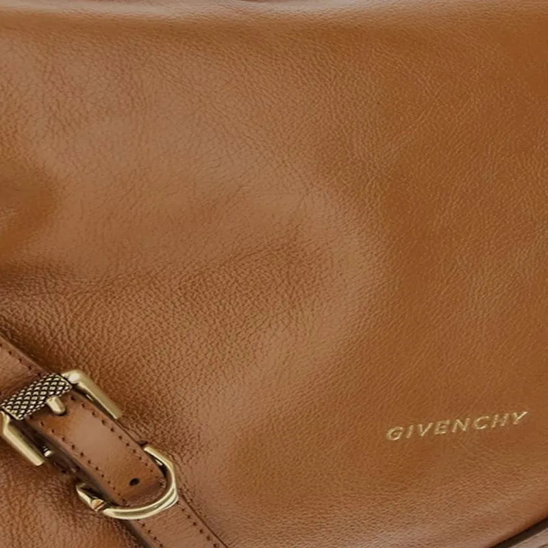Givenchy Voyou Leather Shoulder Bag Medium Size Women's Brown-3