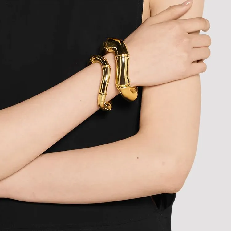 GUCCI Aluminum, Metal Bangles Unisex Gold-4