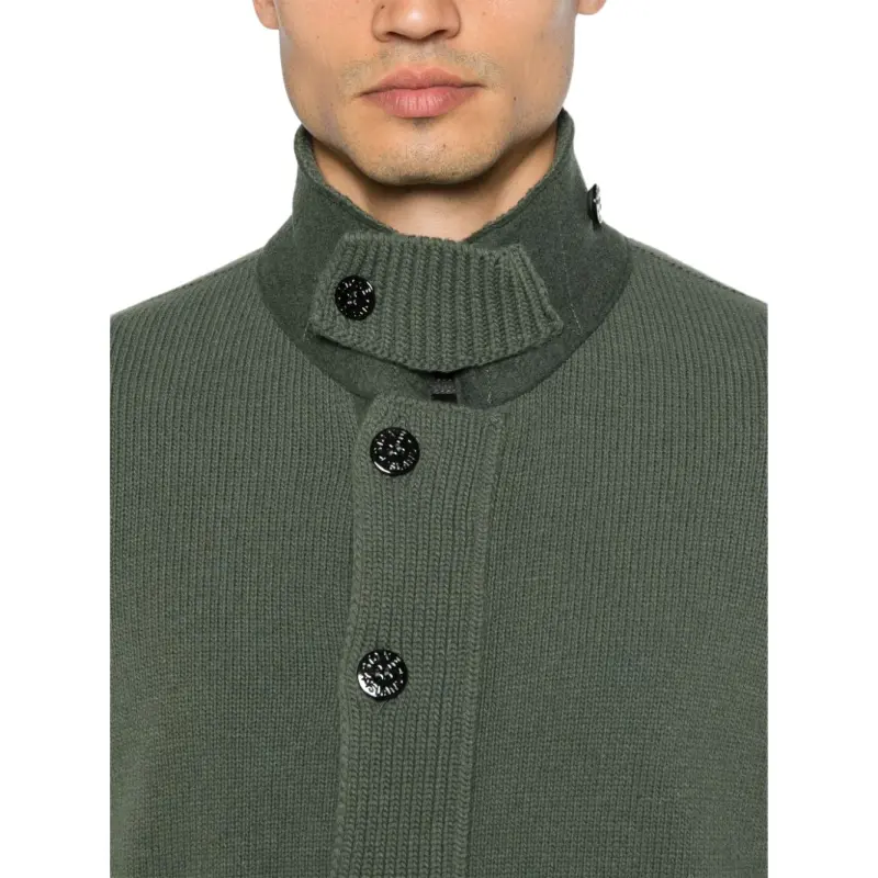 STONE ISLAND High Neck Knitted Cardigan-4