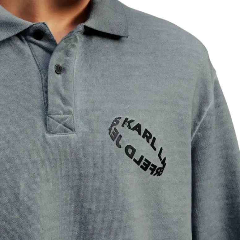 KARL LAGERFELD / Karl Lagerfeld Jeans Logo print Polo Sweatshirt-4