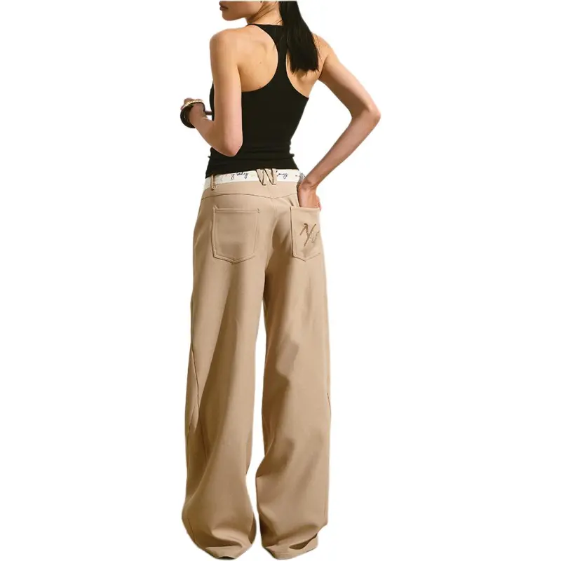 NAWS Spring Summer Candy Casual Pants Straight Fit Women's-2