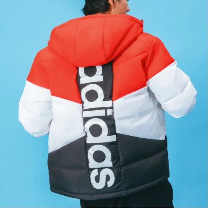 Adidas Down Jackets Men Vivid Red White-4