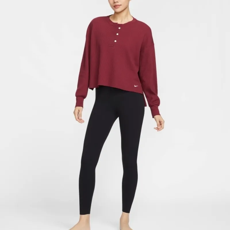 Nike Sportswear LUXE WAFFLE L/S CREW G Knitwear Women's Dark Red-4