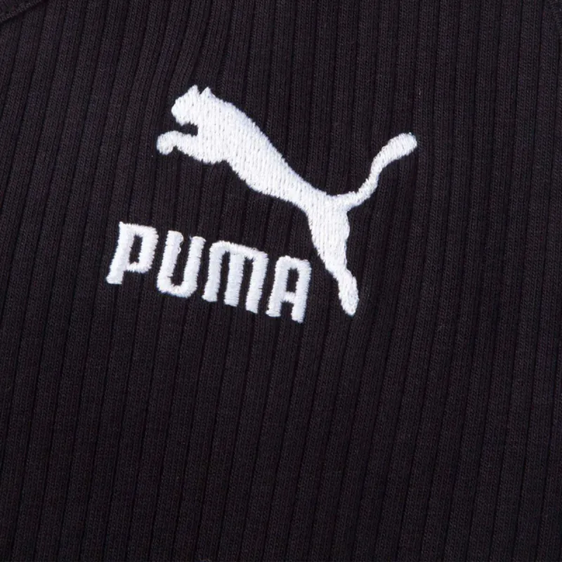 PUMA RIBBED DRESS Slip Dress Women's Black-3
