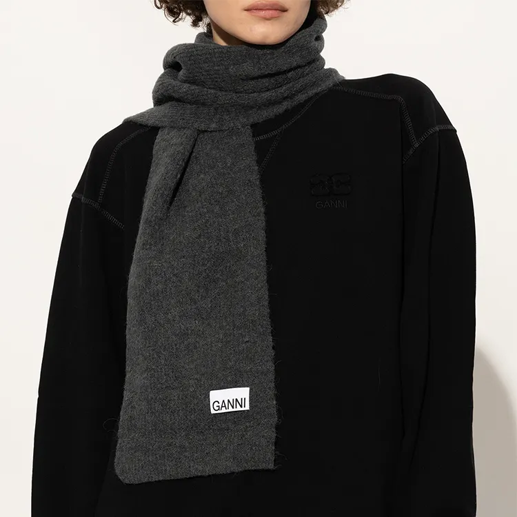 GANNI Knit Scarves Women's Black-1