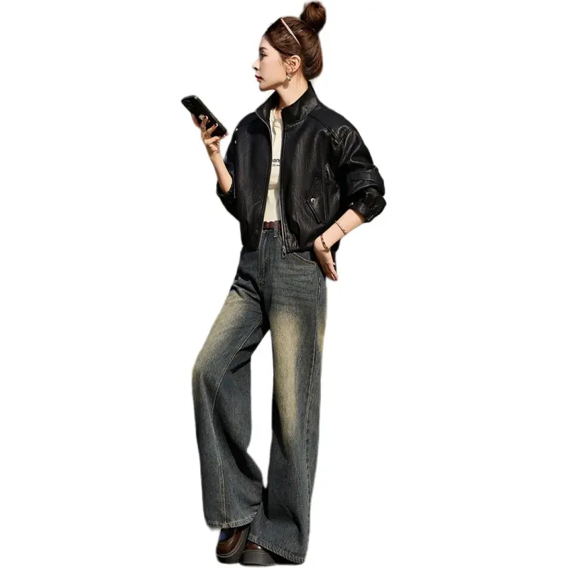 Fele.d Leather Jackets Women's-11