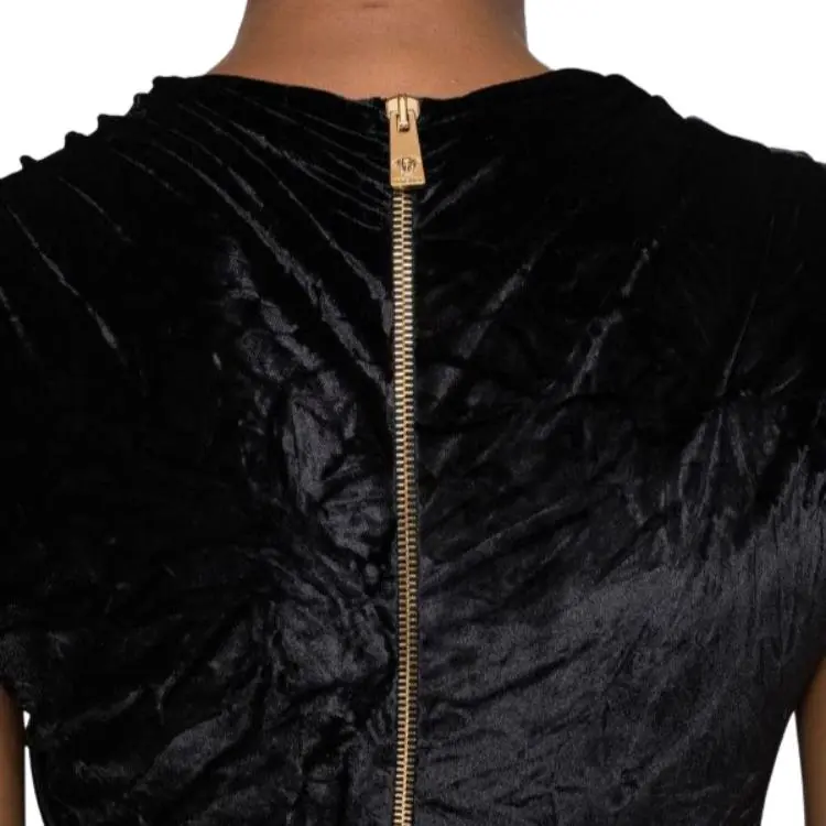 VERSACE Stretch Velvet Cocktail Dress 'Black'-1