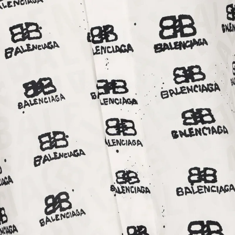 Balenciaga Logo print Silk Blouse-6