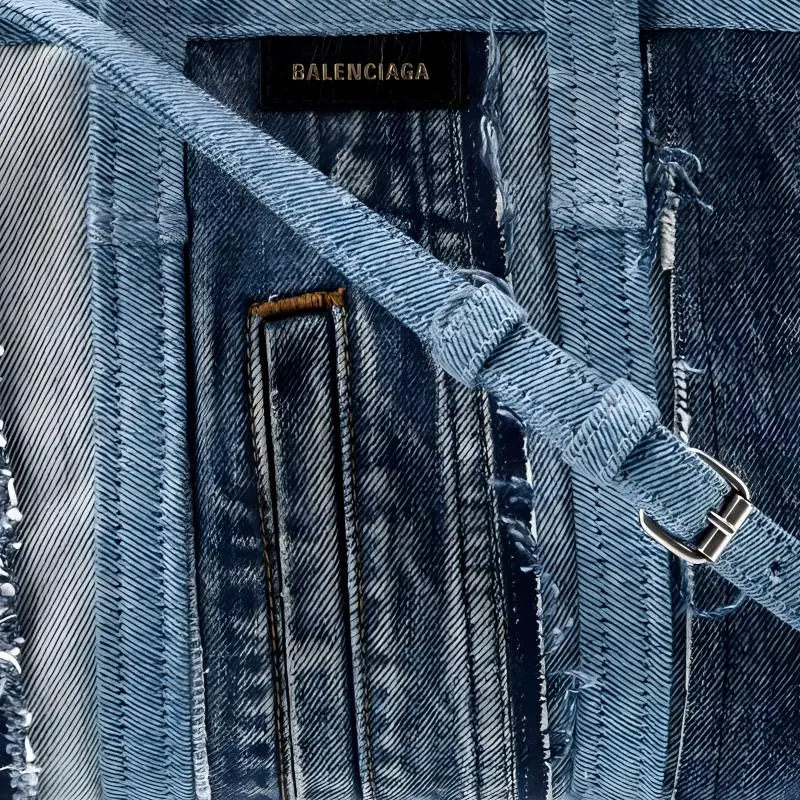 Balenciaga Denim Tote Bag Shopping Bag Handbag Women's Multicolor-2