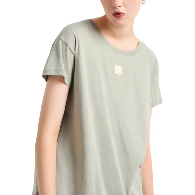 ARMANI EXCHANGEAE Letter Print Crew Neck Loose Fit Short Sleeved T Shirt T Shirt Women's Green-4