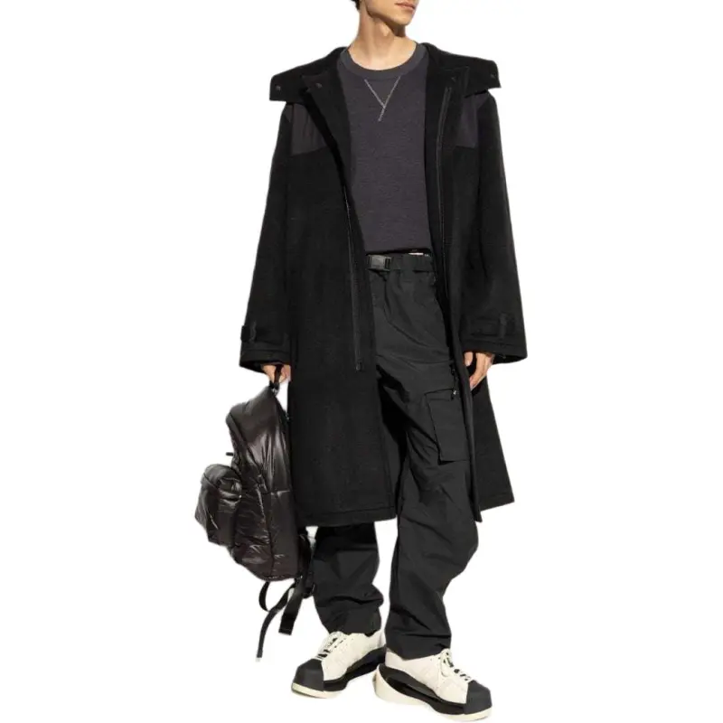 Y 3 Mid Length Hooded Coat-2