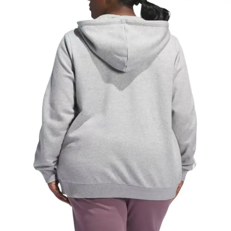 Adidas Free Shipping With AdiClub Essentials 3 Stripes Full Zip Fleece Hoodie Plus Size-3
