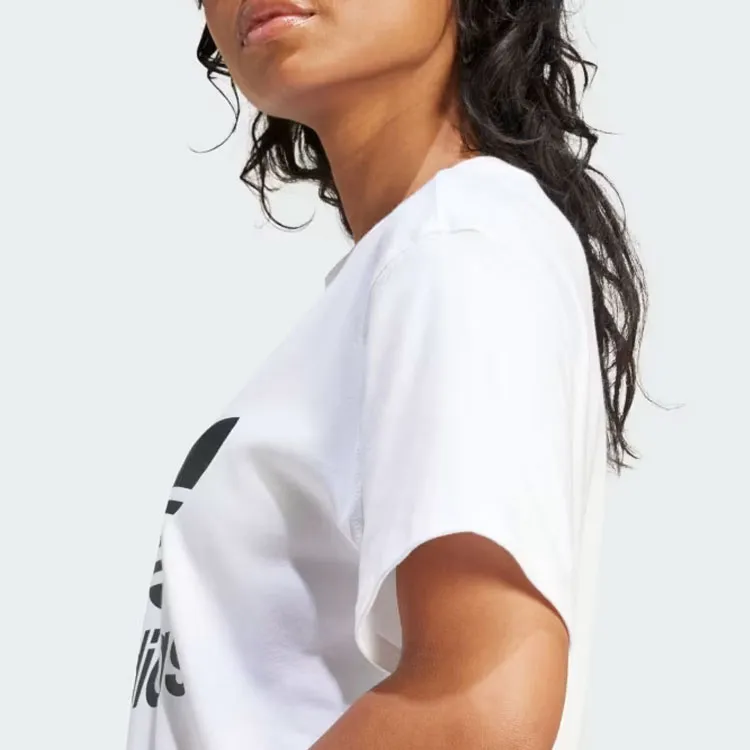 Adidas Originals Drop Shoulder Sleeve T Shirt Women's White-5