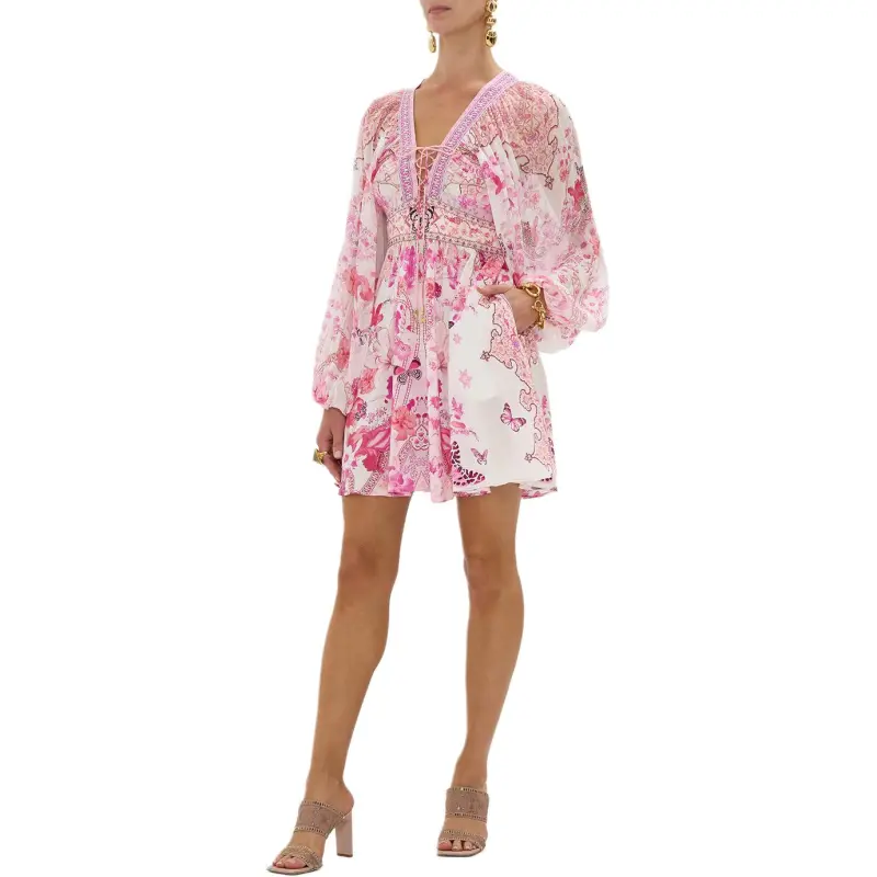 Camilla Lace up Mini Dress-4