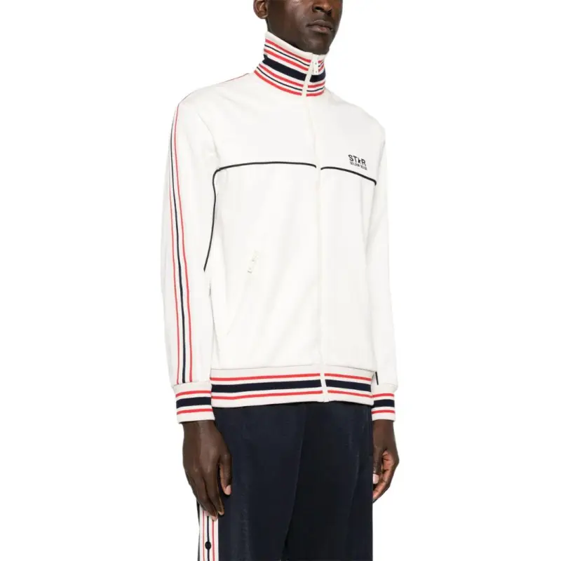 Golden Goose Logo Printed Zip Up Sweatshirt-4