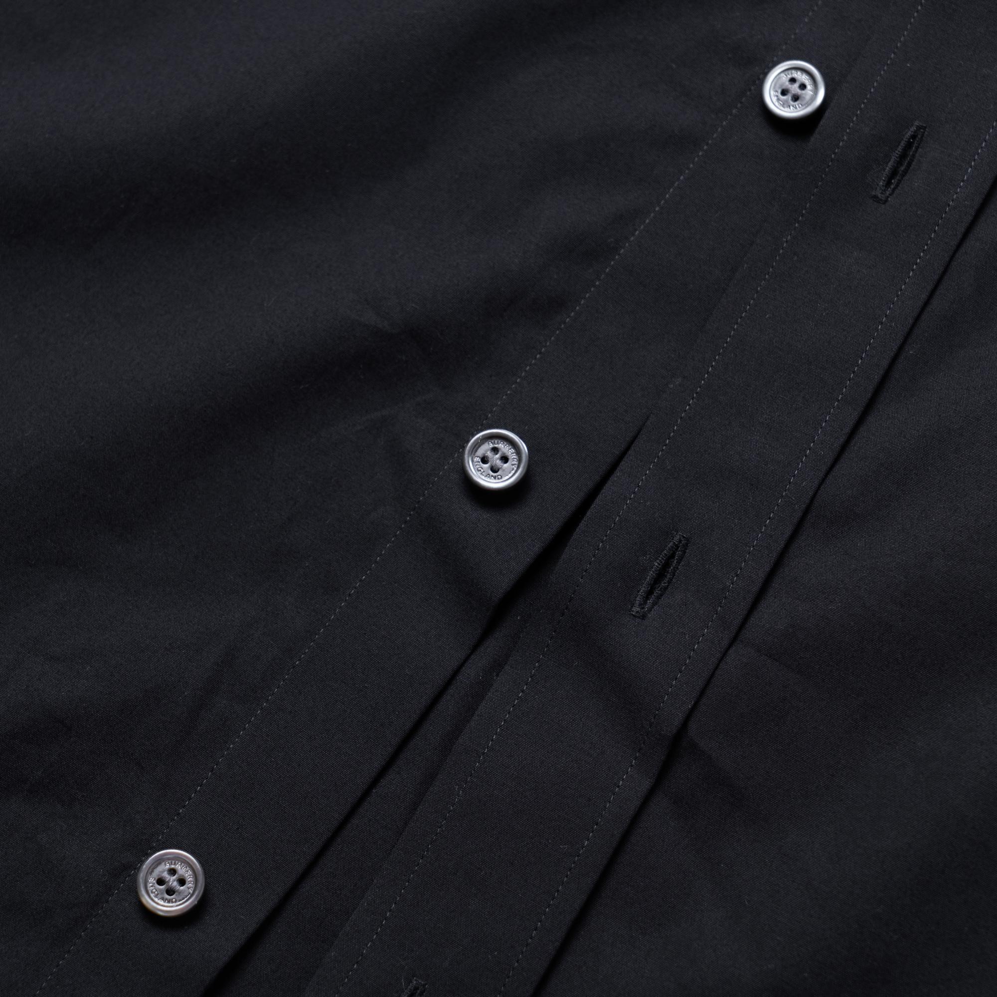 Burberry SS24 Men's Logo Cotton Long Sleeves Shirt Black