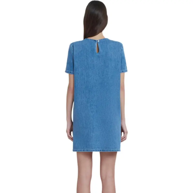 MARNI X No Vacancy Inn Co brand Short Sleeved Dress Women's Denim Blue-2