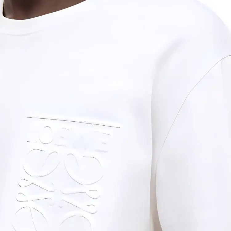 LOEWE Logo Embroidered Crewneck T Shirt-5