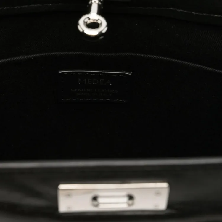 MEDEA Calfskin Tote Bag, Shopping Bag, Handbag Women's Black-2