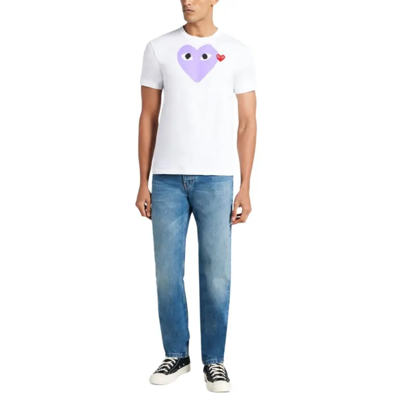 CDG Play T Shirts Unisex Purple-3