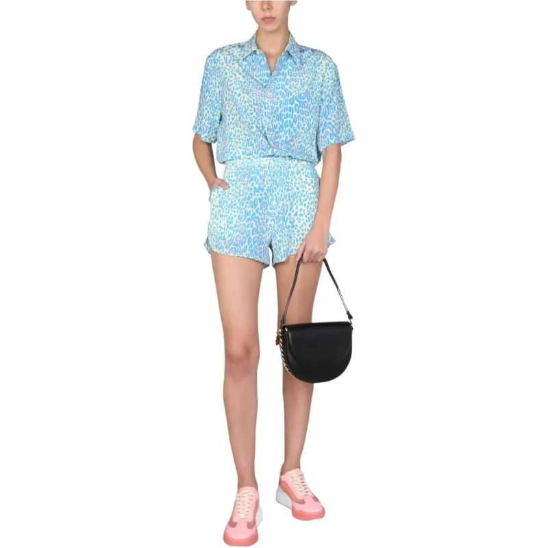 Stella McCartney Elasticated Waistband Leopard Printed Shorts-3