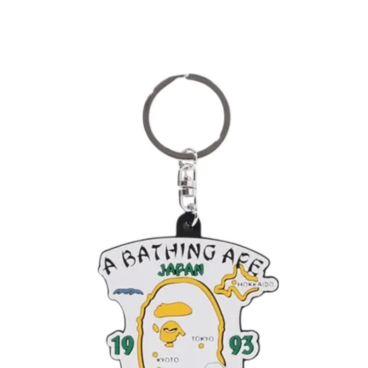 A BATHING APE Rubber Keychains Unisex White-1