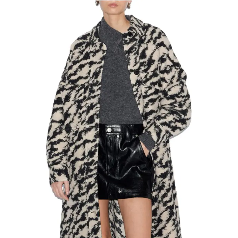ISABEL MARANT ETOILE Fontizi Patterned Buttoned Coat-3