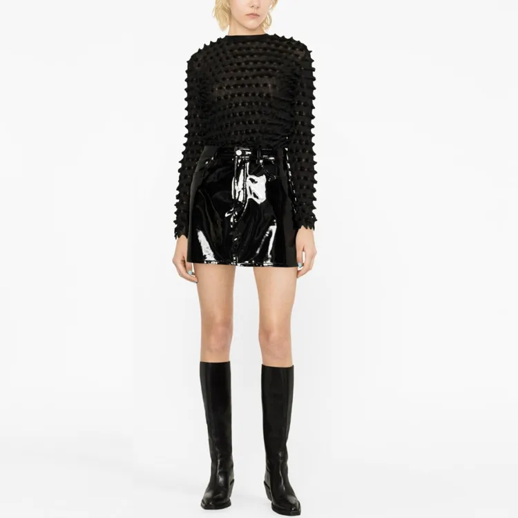 VERSACE Crop Tops Women's Black-1