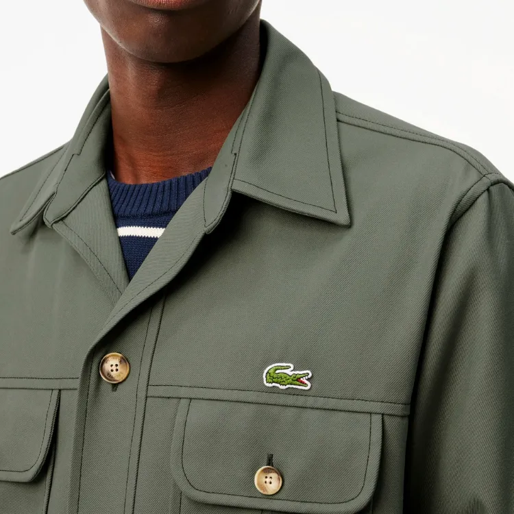 LACOSTE Shirts Men Army Green-3