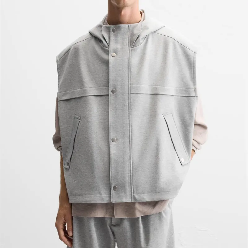 ZARA Vests Men Light Gray-2