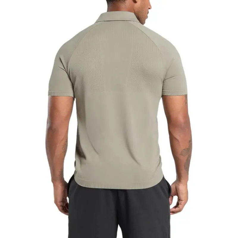 GYMSHARK Polo Shirt Men's Linen Brown-1