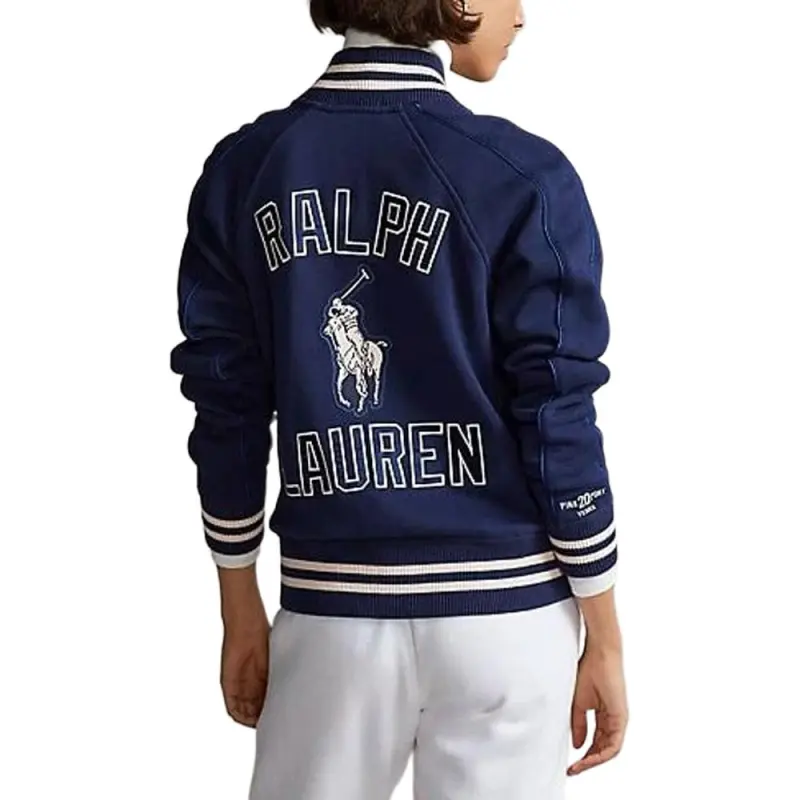 Polo Ralph Lauren FW22 Baseball Jacket Women's Navy Blue-2