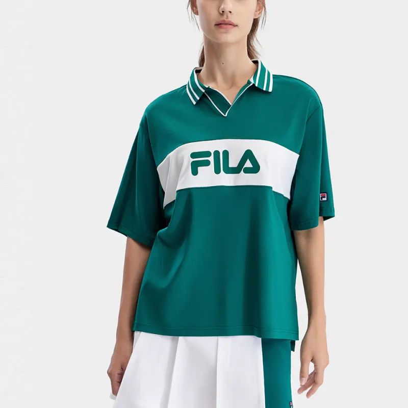 FILA Polo Shirt Women's Cat's Eye Stone Green-2