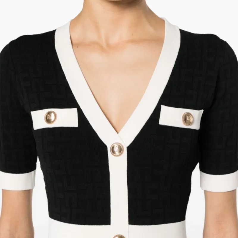 Elisabetta Franchi Monogram jacquard Mini Dress-4