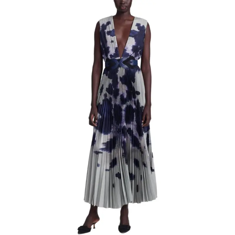 ALTUZARRA FW24 Sleeveless Dress Women's Blue White-1