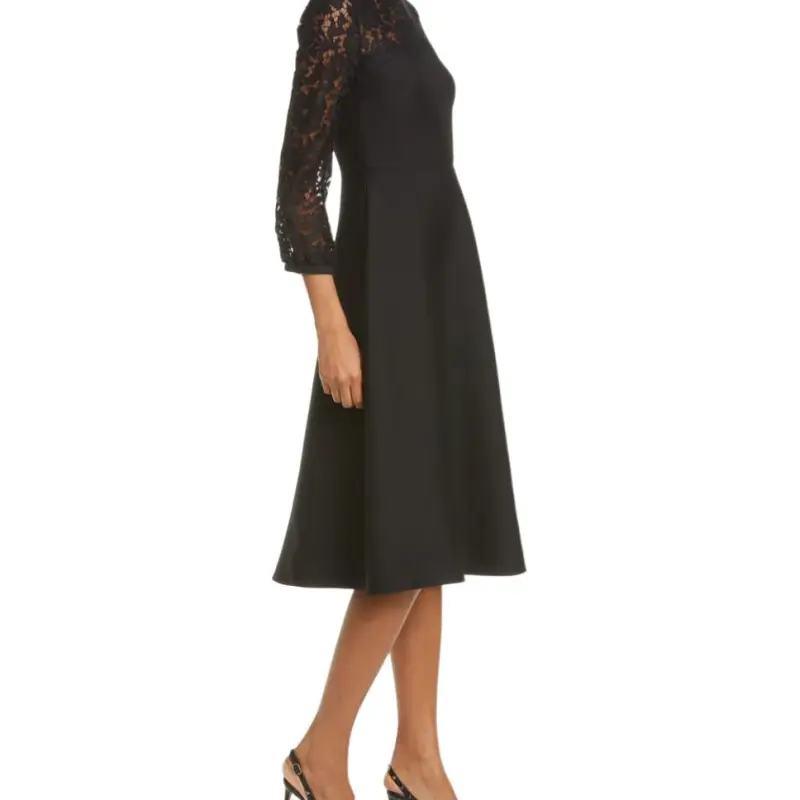 Valentino Long Sleeved Dresses Women's Black-3