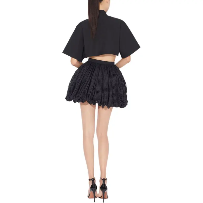 Alaia Highneck Poplin Top-3