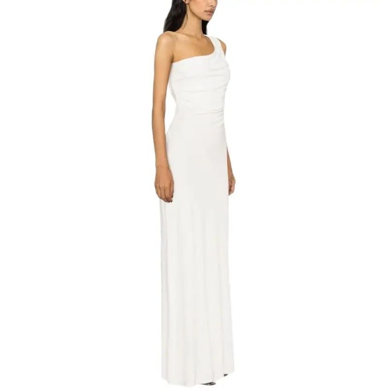 ALBERTA FERRETTI Ruched One-Shoulder Dress-3